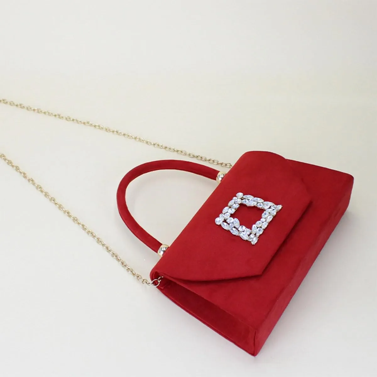 1 PCS Velvet Handbag with Crystal Embellishments evening bag,Suitable for banquets, party shopping
