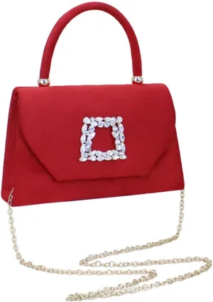 1 PCS Velvet Handbag with Crystal Embellishments evening bag,Suitable for banquets, party shopping