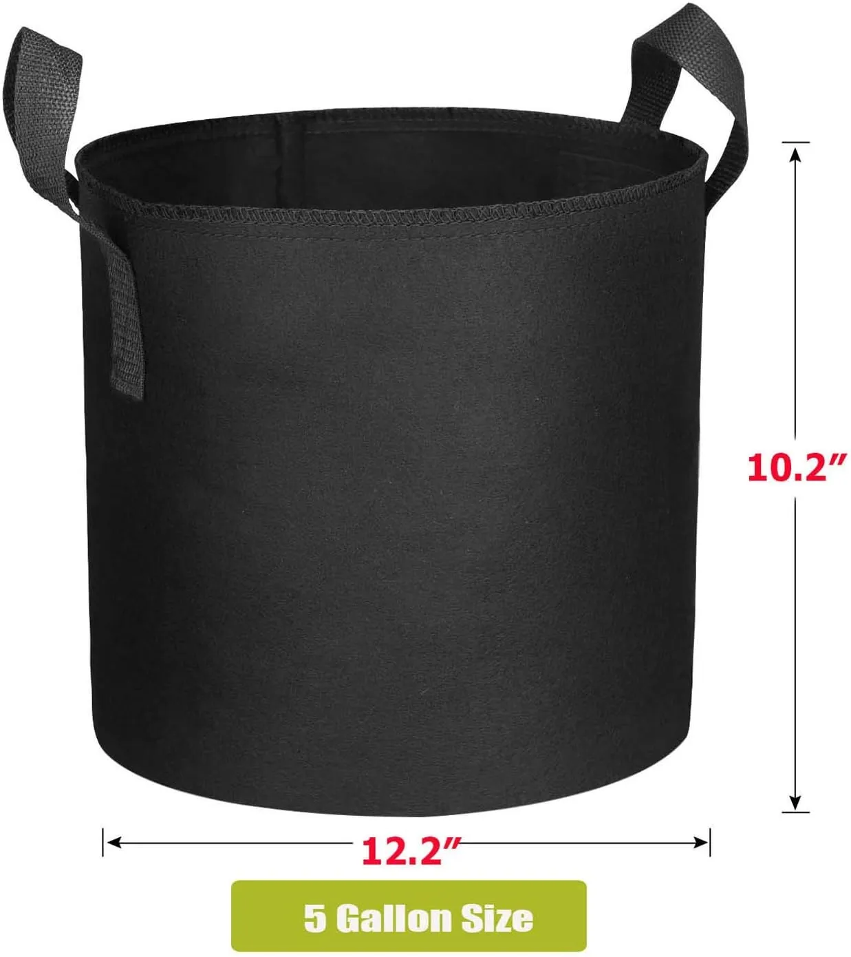 10-Pack 5 Gallon Plant Grow Bags, Heavy Duty 300G Thickened Non-Woven Aeration Fabric Pots with Reinforced Handles