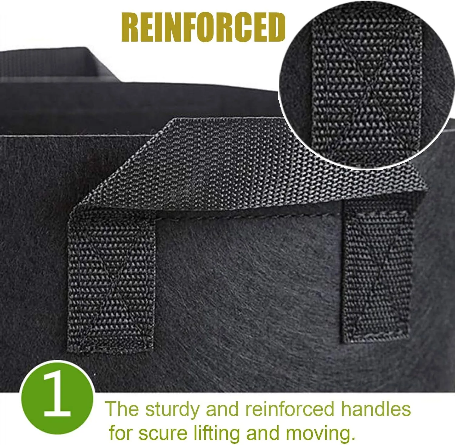10-Pack 5 Gallon Plant Grow Bags, Heavy Duty 300G Thickened Non-Woven Aeration Fabric Pots with Reinforced Handles