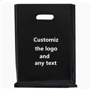 100 Affordable custom plastic bags with logo for clothing stores, boutiques, retailers, trade shows and small businesses, party events, etc. (5.9x7.9in)