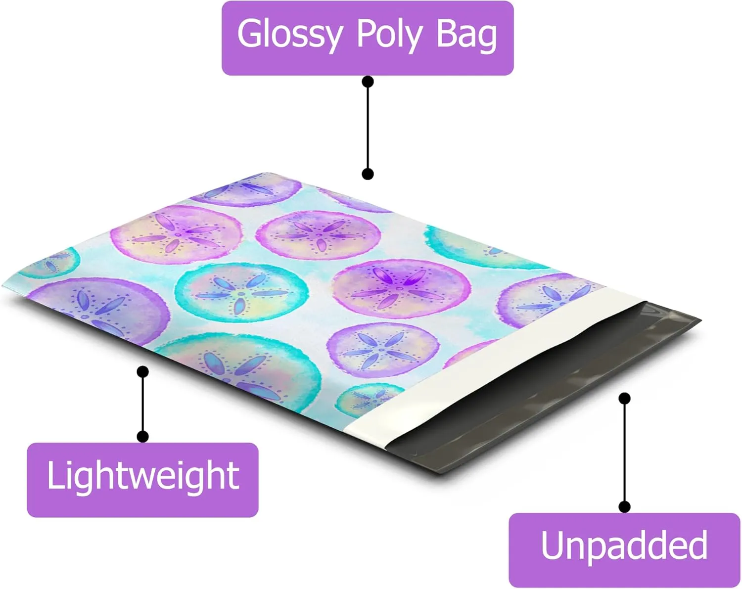 10x13 (100) Sand Dollar Designer Poly Mailers Waterproof Self Sealing Tear Resistant Polymailers Shipping Envelopes Premium Printed Bags For Small Businesses