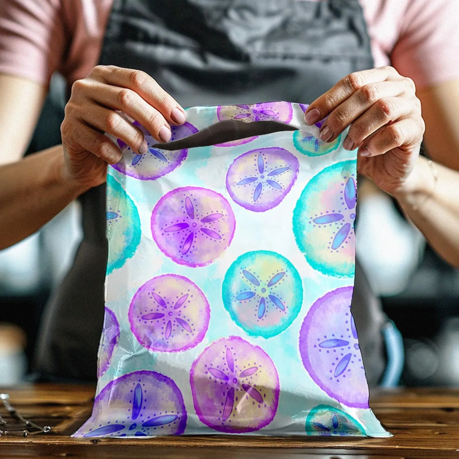 10x13 (100) Sand Dollar Designer Poly Mailers Waterproof Self Sealing Tear Resistant Polymailers Shipping Envelopes Premium Printed Bags For Small Businesses