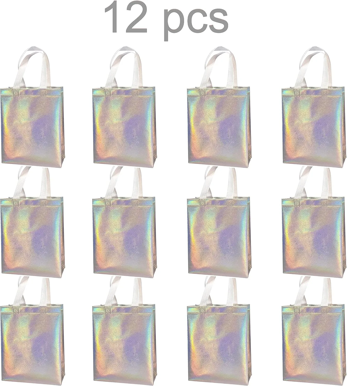 12 Pcs Non-woven Reusable Gift Bags With Handles for Party Favor 8W x 4L x10H Size