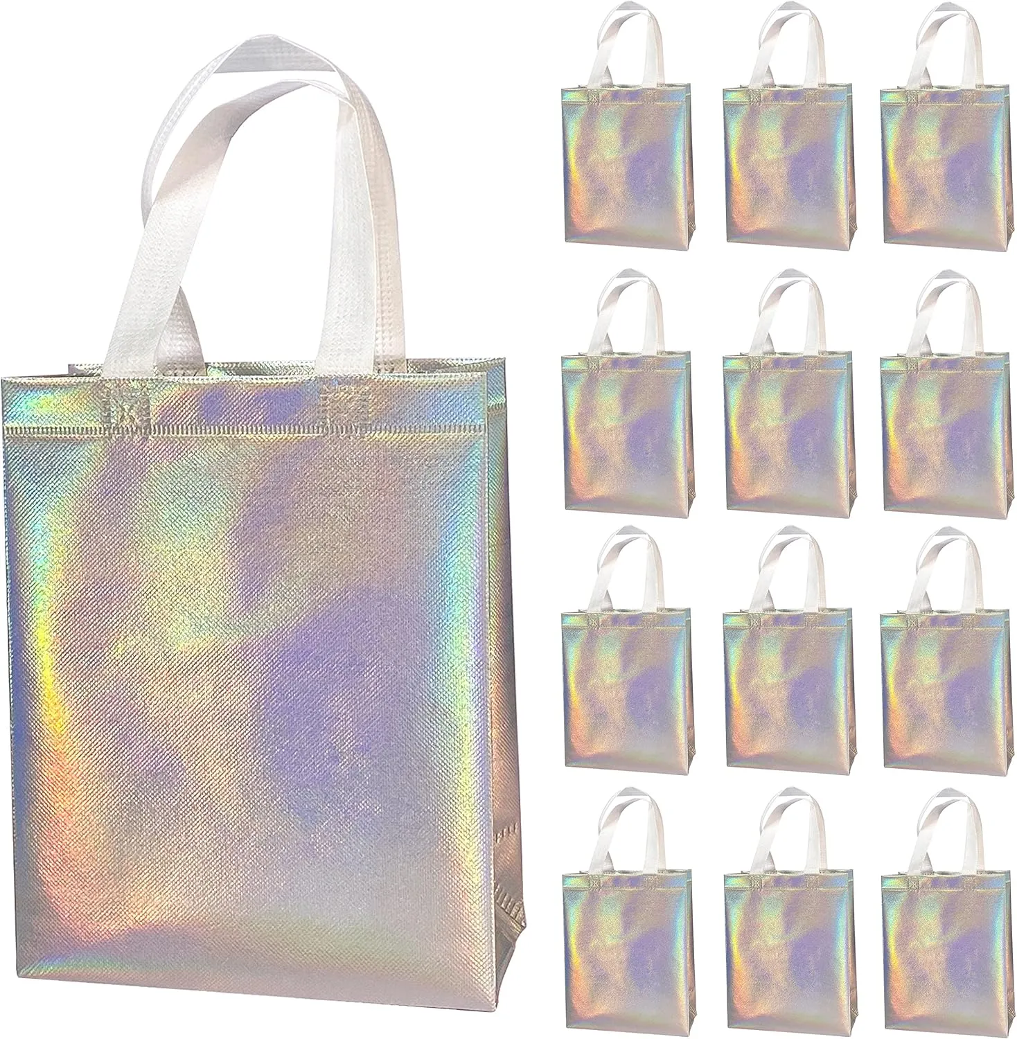 12 Pcs Non-woven Reusable Gift Bags With Handles for Party Favor 8W x 4L x10H Size