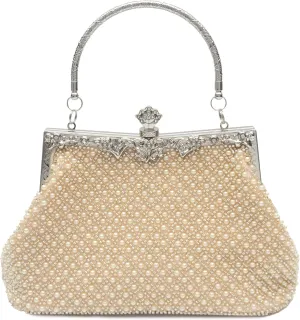 1920s Vintage Style Solid Color Beaded Evening Bag Simple Elegant Women's Clutch Suitable for Weddings, Parties
