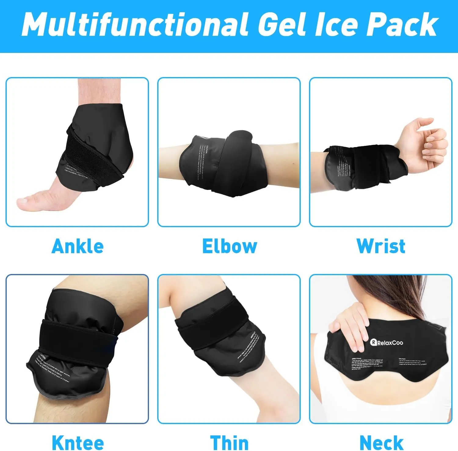 2 Ankle Ice Pack Wrap for Swelling, Reusable Gel Ice Pack for Ankle Injuries, Cold Compress Therapy for Foot Pain Relief, Achilles Tendonitis, Plantar Fasciitis, Sprains