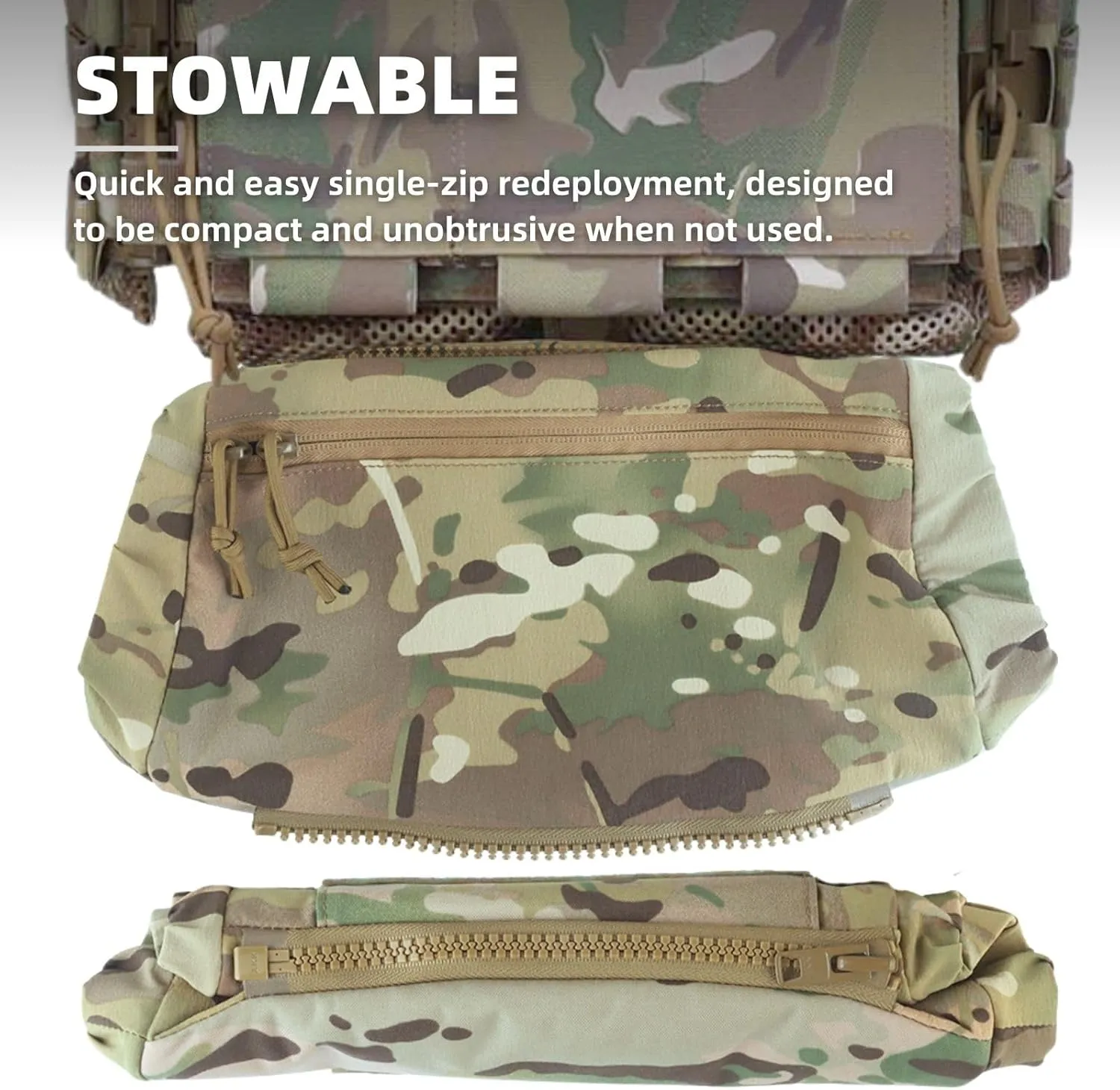 2 in 1 Handwarmer & Tactical Drop Pouch/Waist Bag. Plate Carrier Vest Chest Rig Hook Loop Dangler or 26-52 in Buckle Strap EDC Fanny Pack, Muff for Winter Outdoor/Camping/Hunting/Football/Fishing