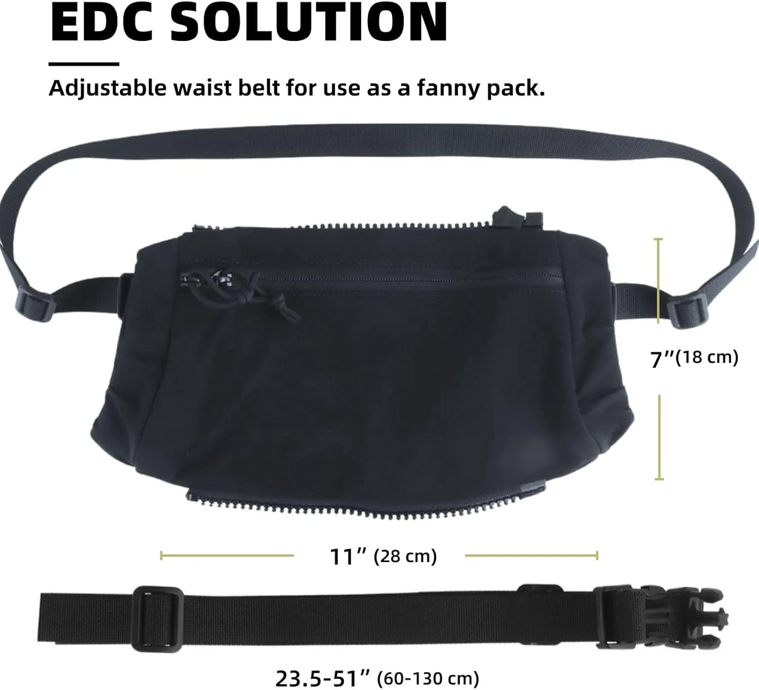 2 in 1 Handwarmer & Tactical Drop Pouch/Waist Bag. Plate Carrier Vest Chest Rig Hook Loop Dangler or 26-52 in Buckle Strap EDC Fanny Pack, Muff for Winter Outdoor/Camping/Hunting/Football/Fishing