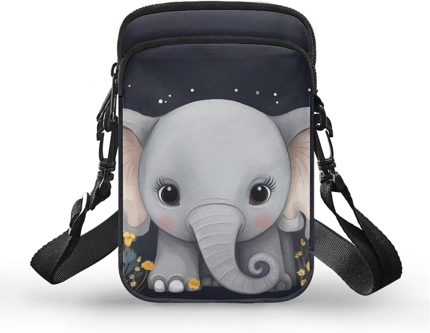2 Layer Small Crossbody Bags for Women Men, Messenger Bags Waist Case Pack