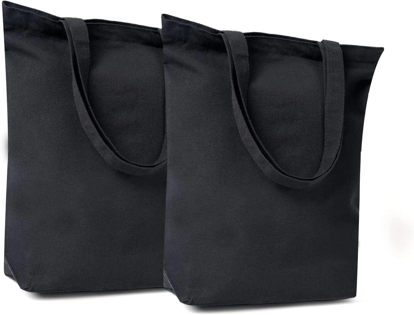 2Pcs Cotton Canvas Tote Bags 15.7" L x 13" H x 3.9" W DIY Crafts Blank Plain Natural Canvas Bag,Great Wedding Gift