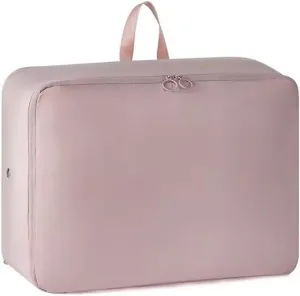 2Pcs Home Large Capacity Clothes Storage Bag Travel Collapsible Compression Bag Portable Handheld Compression Packing Bag(Pink,40X30X18cm)