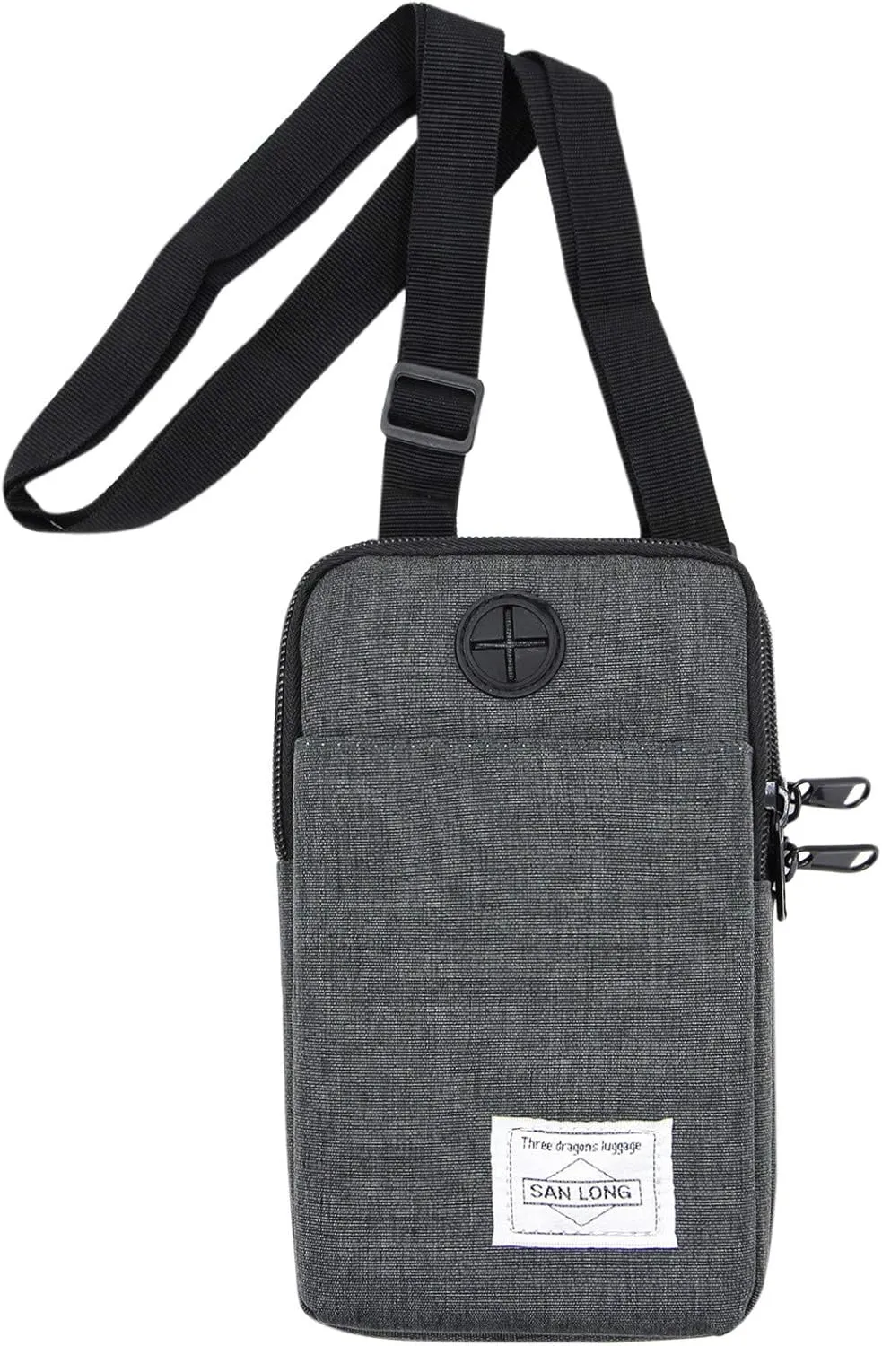 3-Layers Waterproof Cell Phone Pouch Crossbody Purse Oxford Fabric Belt Bag Wallet for Men Women