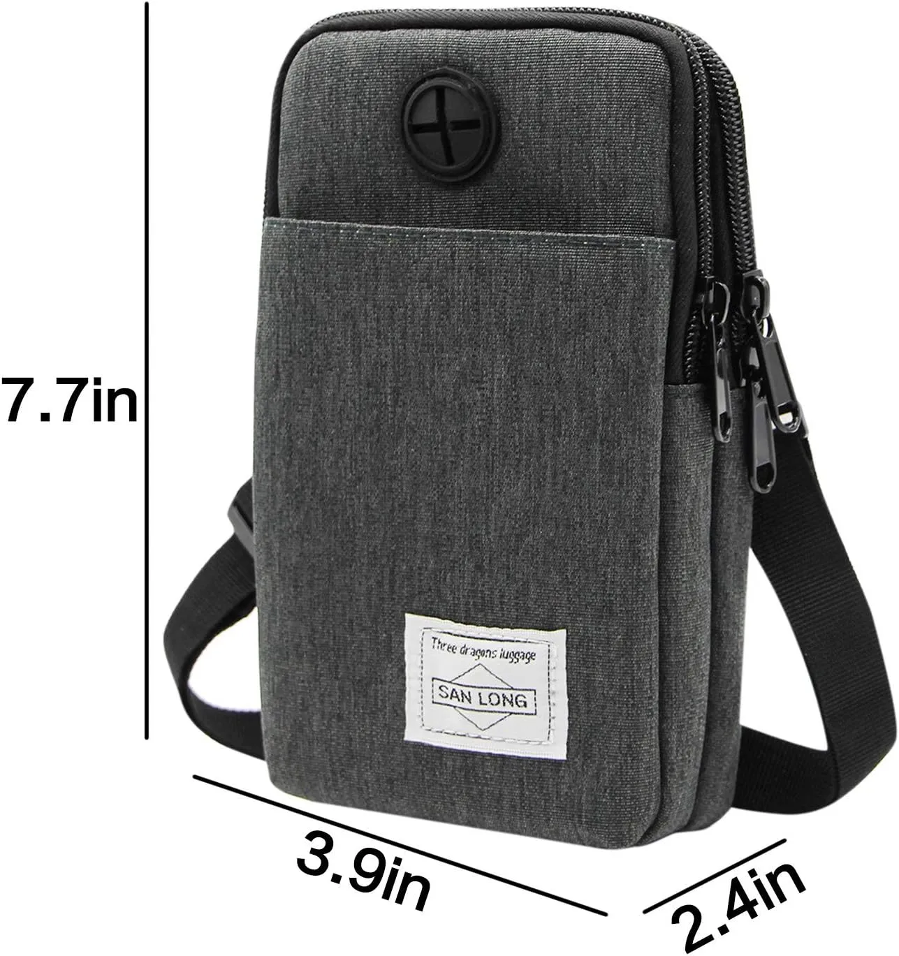 3-Layers Waterproof Cell Phone Pouch Crossbody Purse Oxford Fabric Belt Bag Wallet for Men Women