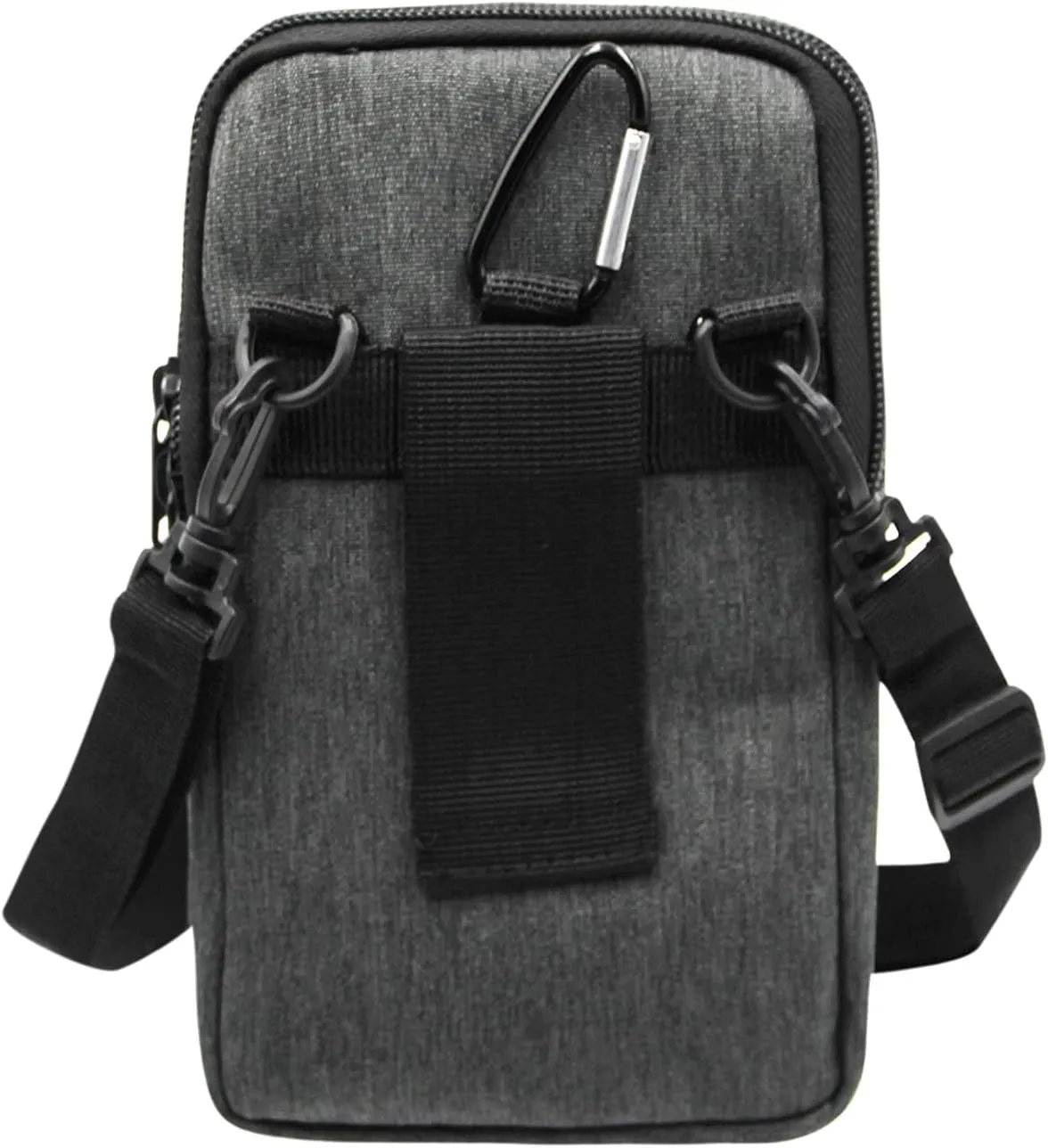 3-Layers Waterproof Cell Phone Pouch Crossbody Purse Oxford Fabric Belt Bag Wallet for Men Women