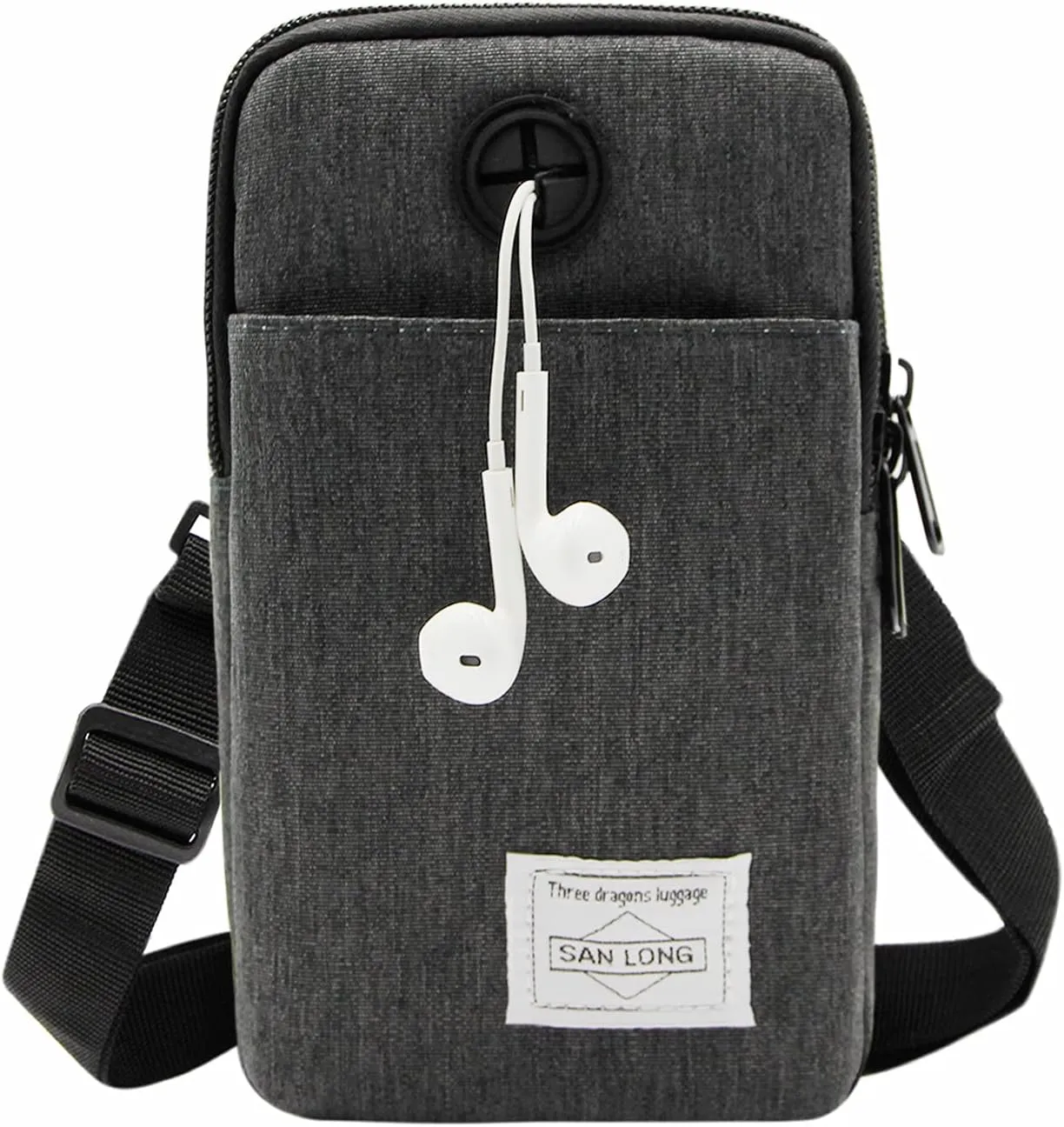 3-Layers Waterproof Cell Phone Pouch Crossbody Purse Oxford Fabric Belt Bag Wallet for Men Women