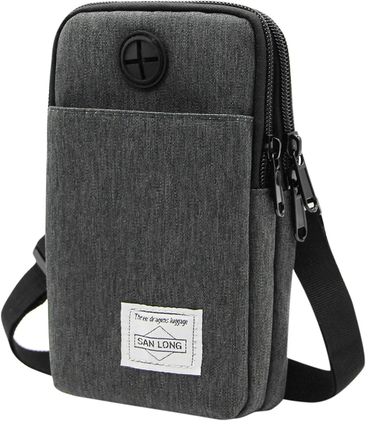 3-Layers Waterproof Cell Phone Pouch Crossbody Purse Oxford Fabric Belt Bag Wallet for Men Women