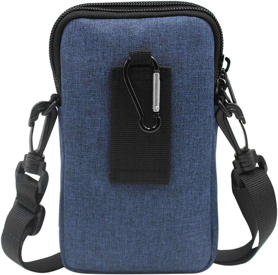 3-Layers Waterproof Cell Phone Pouch Crossbody Purse Oxford Fabric Belt Bag Wallet for Men Women