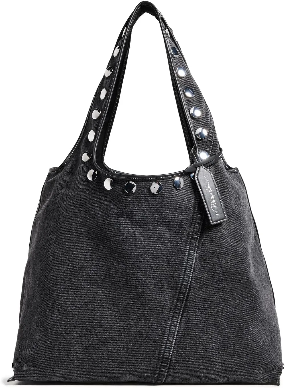 3.1 Phillip Lim Women's Washed Denim Market Tote With Studs