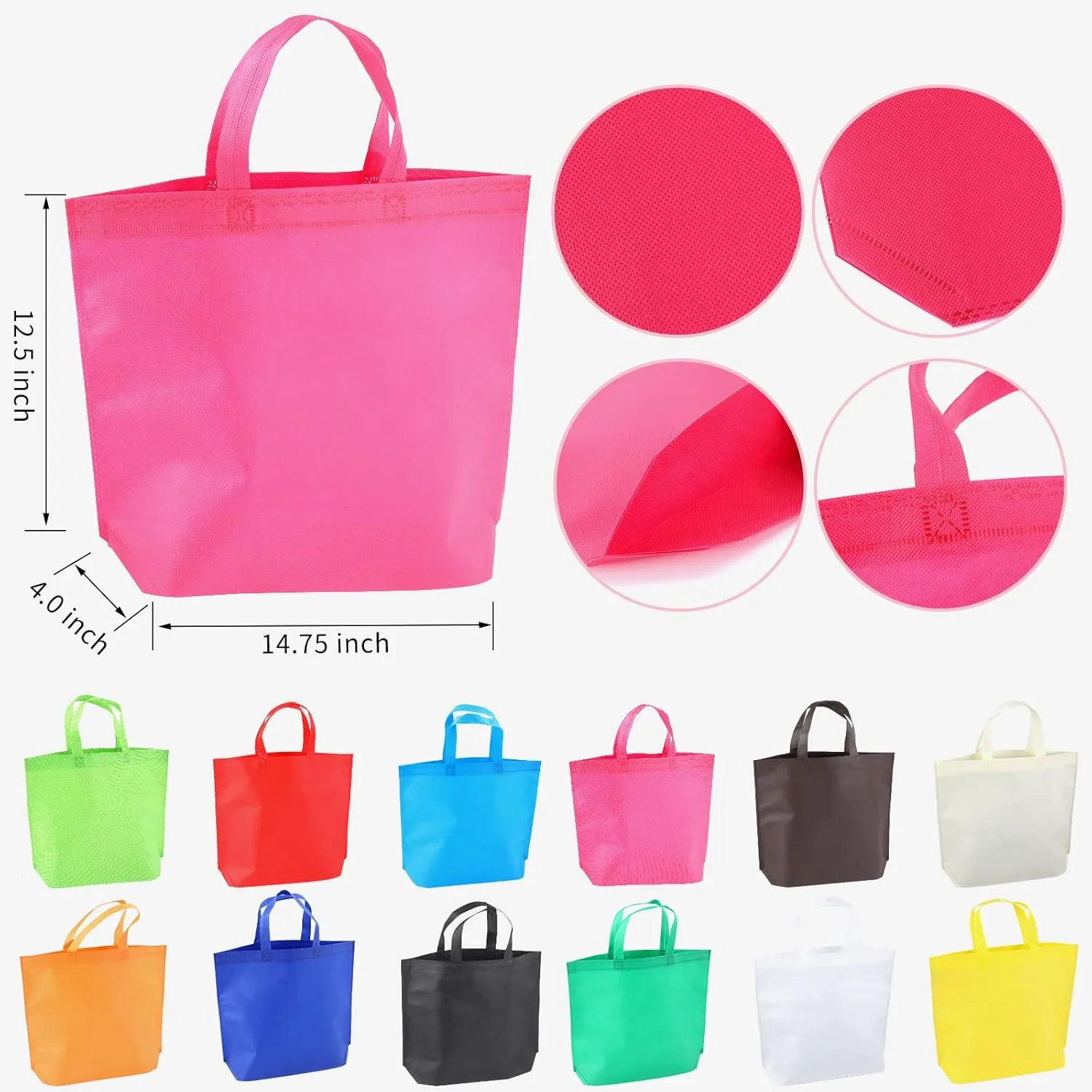 36-Pack Tote Bags Multipurpose Reusable Grocery Bag (Light green Colors 36 Pack)