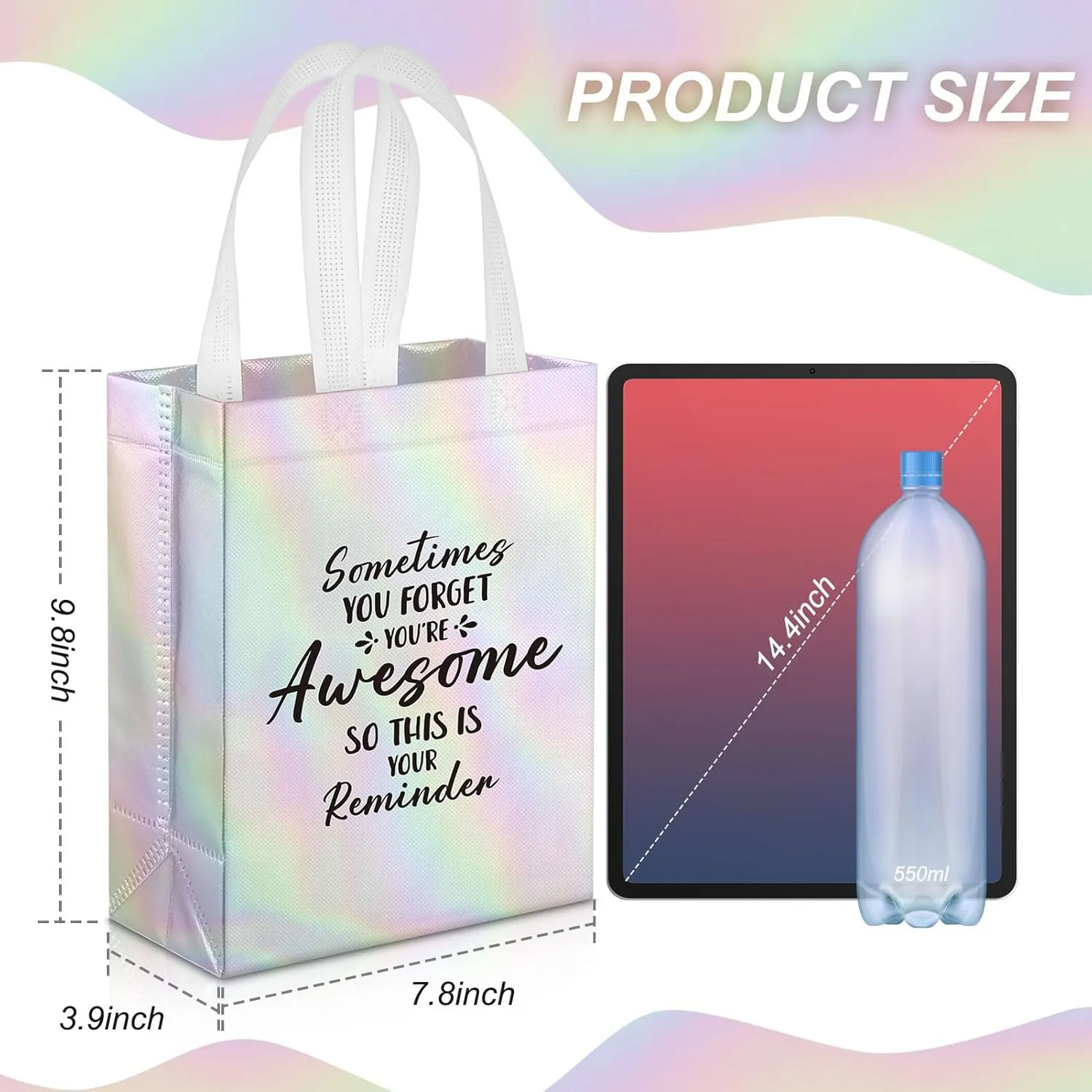 36 Pcs Thank You Reusable Gift Bags Employee Appreciation Gift Bags Sometimes You Forget You're Awesome Team Appreciation Gift for Employee Teacher Student Coworker Secretary Assistant Gift(Silver)