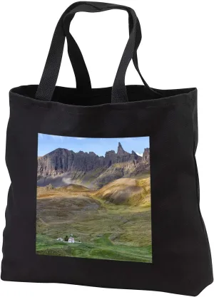 3dRose Iceland, Oxnadalur Valley.The farm, Hraun. - Tote Bags (tb_343844)
