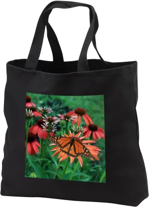 3dRose Photograph of a male monarch butterfly on an orange coneflower. - Tote Bags (tb_327081)