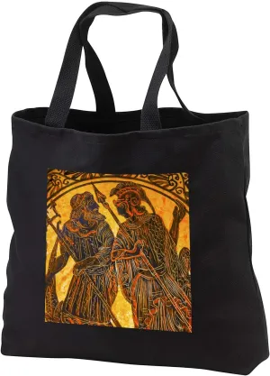 3dRose Poseidon, Neptune and Theseus. Replica pottery, Athens, Greece. - Tote Bags (tb_330134)