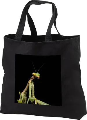 3dRose Preying Mantis Insect Isolated Against Black - Tote Bags (tb_348230)