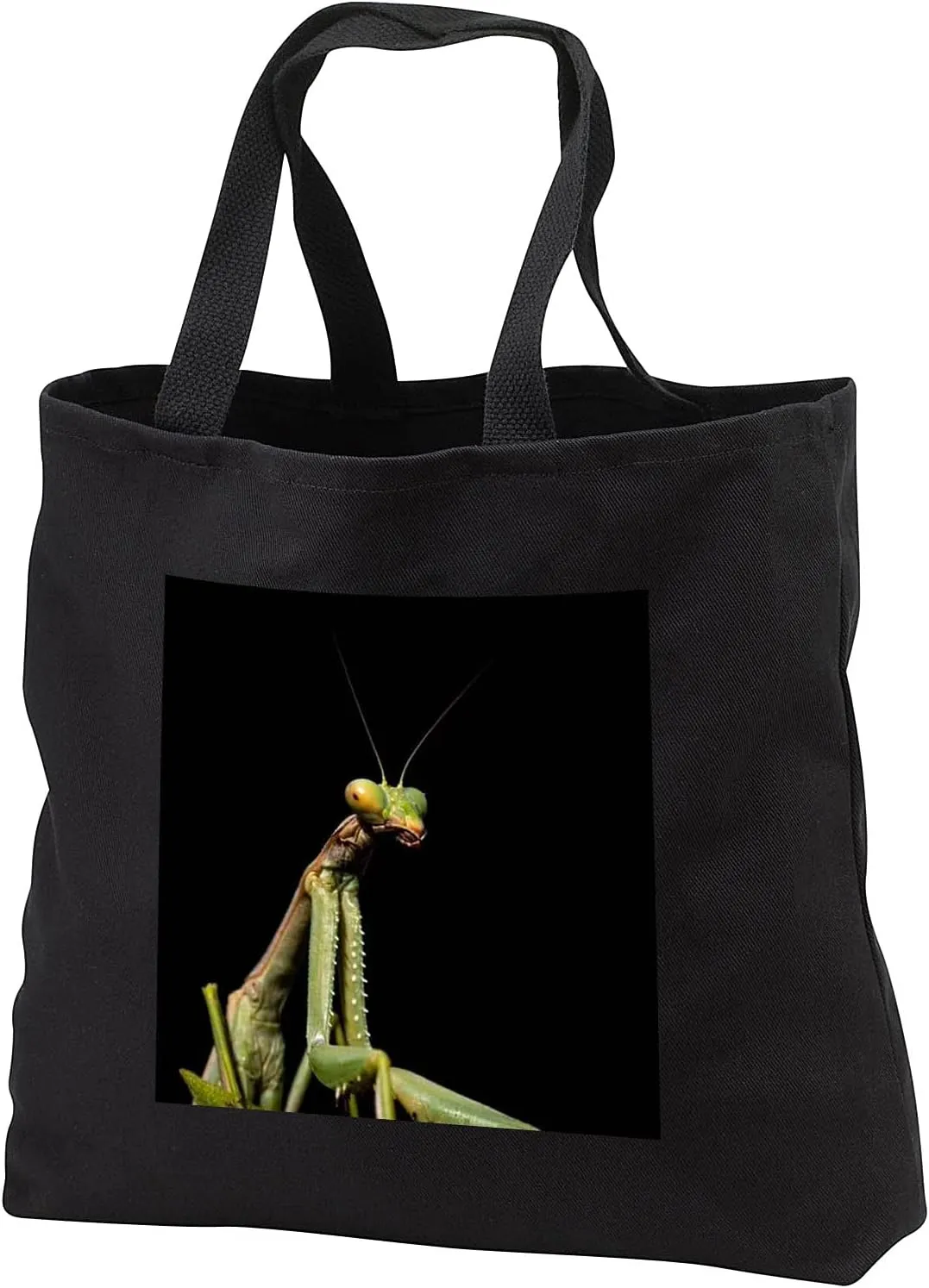 3dRose Preying Mantis Insect Isolated Against Black - Tote Bags (tb_348230)