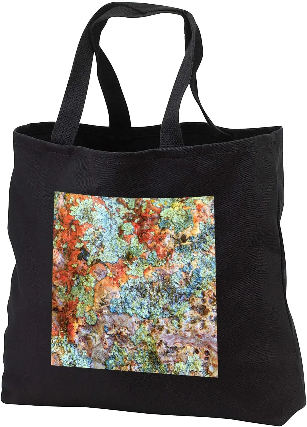 3dRose Rock with lichen. Lower Deschutes River, Central Oregon, USA. - Tote Bags (tb_332040)