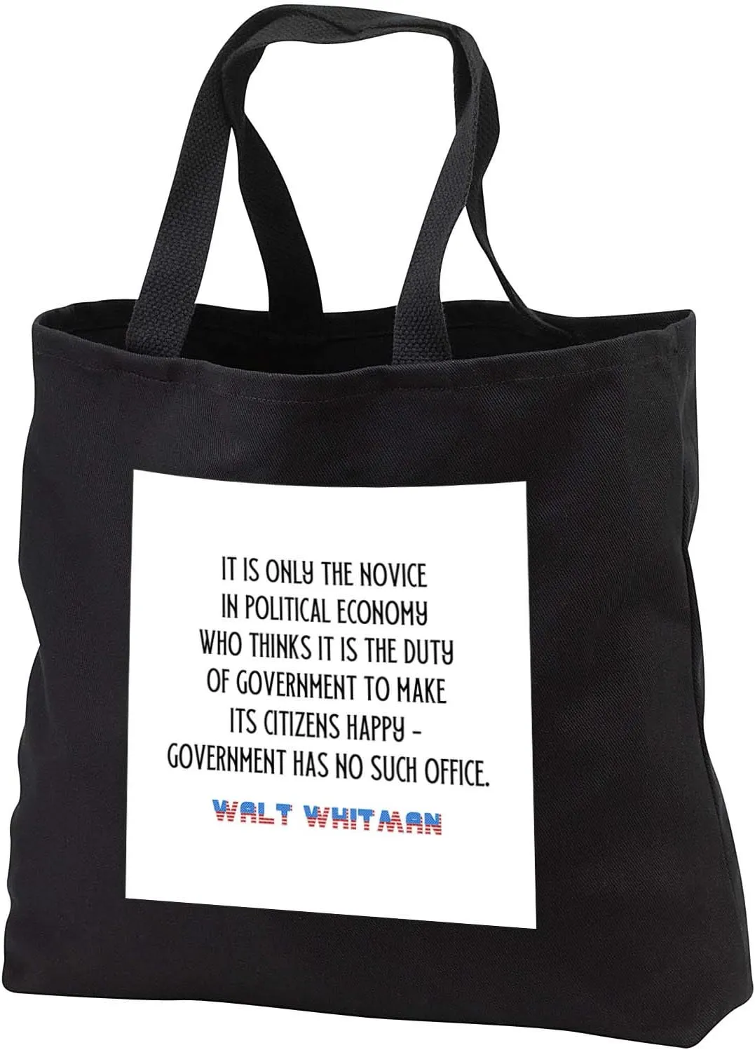 3dRose Walt Whitman quote. It is only the novice in political economy - Tote Bags (tb_344511)
