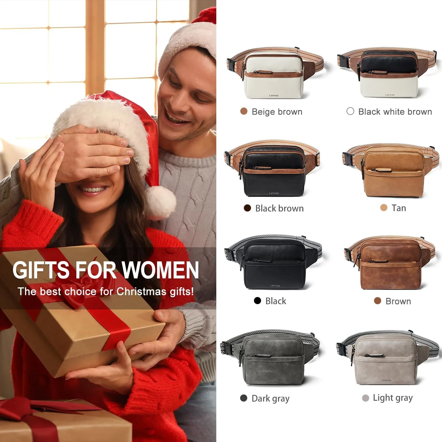 3L Fanny Packs Belt Bag for Women Small Everywhere Crossbody Bag Waist Bag Faux Leather Sling Chest Bag Purse