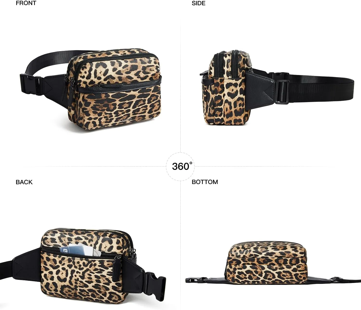 3L Fanny Packs Belt Bag for Women Small Everywhere Crossbody Bag Waist Bag Faux Leather Sling Chest Bag Purse