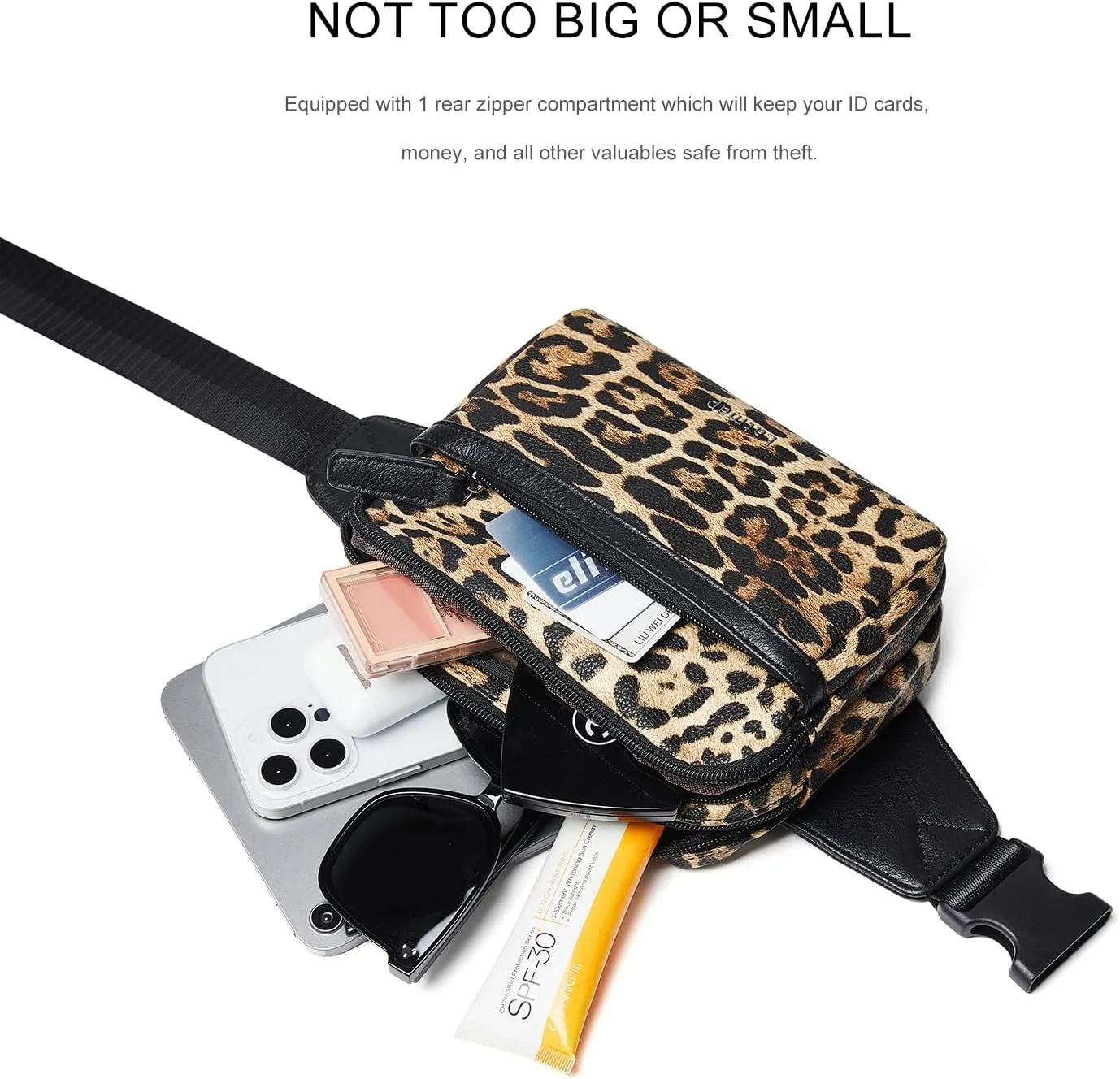 3L Fanny Packs Belt Bag for Women Small Everywhere Crossbody Bag Waist Bag Faux Leather Sling Chest Bag Purse