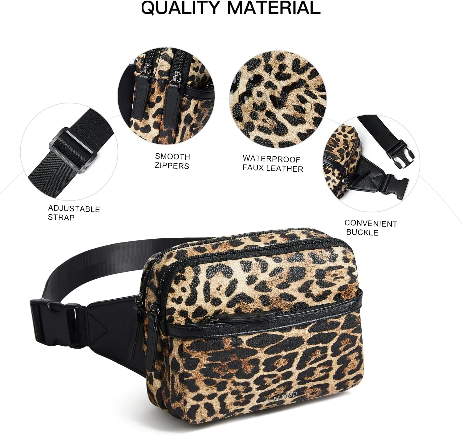 3L Fanny Packs Belt Bag for Women Small Everywhere Crossbody Bag Waist Bag Faux Leather Sling Chest Bag Purse