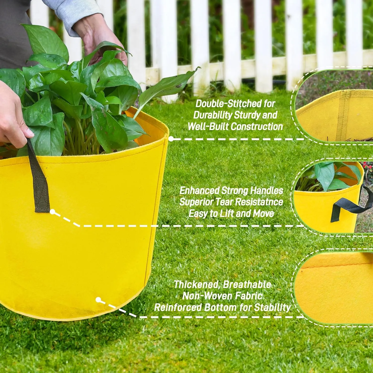 5-Gallon Fabric Grow Bags (7 Pack of Mix Colors) with Handles for Potato Tomato Flower and Vegetables