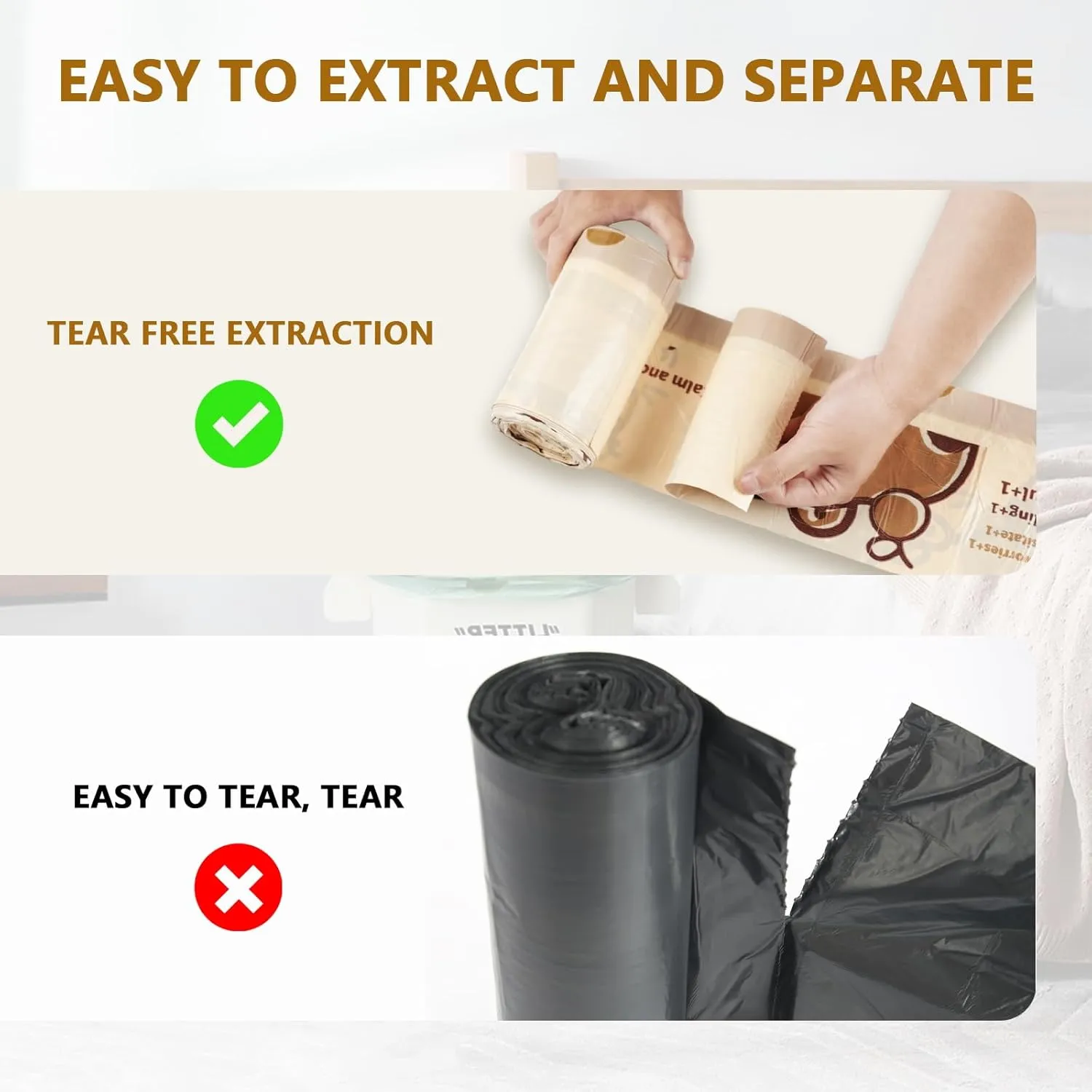 8 Gallon Trash Bags with Capybara Printed, Drawstring Medium Garbage Bags, Tear-Resistant & Leak-Proof Kitchen/Office Trash Can Liners, Trash Bags 8 Gallon with Secure Tie, 100 Counts
