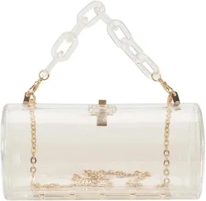 Acrylic Chain Transparent Box Jelly Bag Individual Hexagon Clear PVC Women Handbags Mini Evening Crossbody Tote Bags