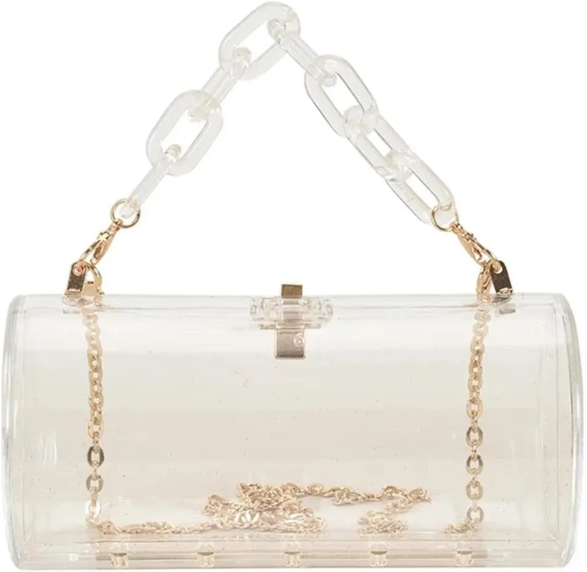 Acrylic Chain Transparent Box Jelly Bag Individual Hexagon Clear PVC Women Handbags Mini Evening Crossbody Tote Bags