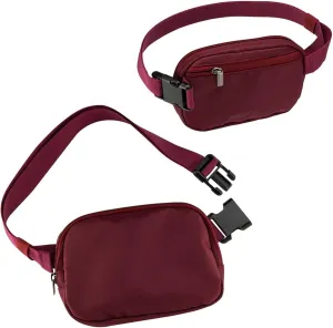 AeroLOFT™ Unisex Belt Bag with Adjustable Strap Small Waist Pouch for Workout Running Travelling Hiking, 7.75" Lx 7.2"W (Burgundy)