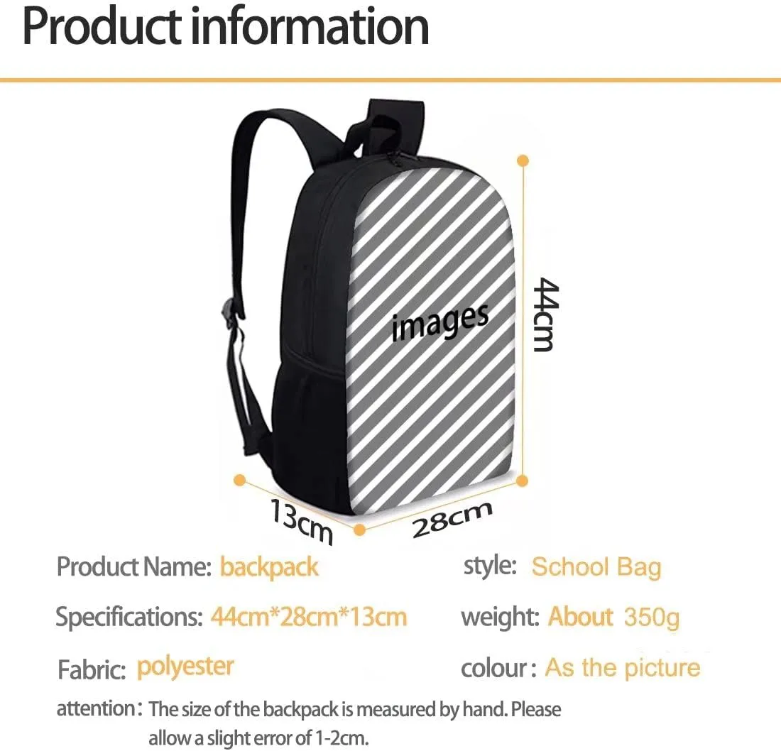 AFPANQZ Kids Backpack 3 Pieces Set Large Capacity School Bags with Heat Insulated Lunch Bags Small Pencil Bags 3 Pack