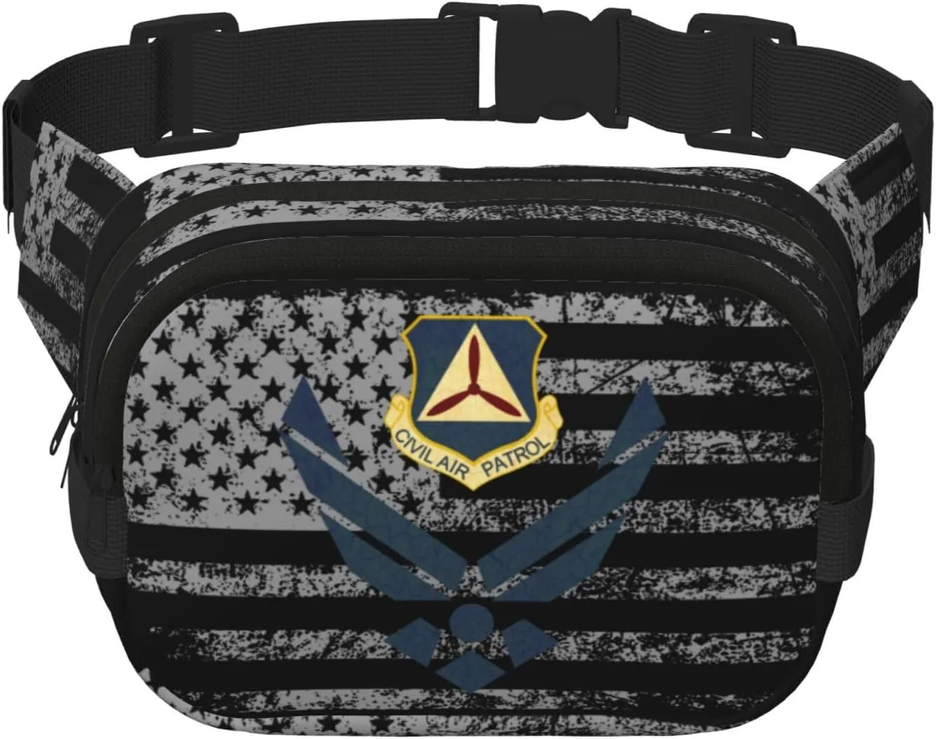 Air Force Civil Air Patrol Waist Pack Bag Fanny Pack for Men Hip Bum Bag with Adjustable Strap for Outdoors Workout Traveling Casual Running Hiking Cycling
