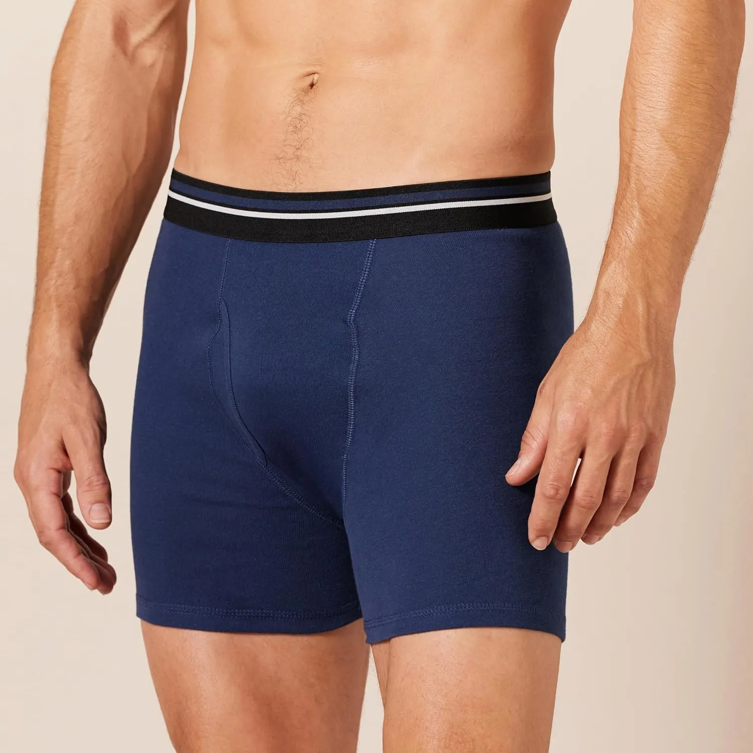 Amazon Essentials Men's Underwear Boxer Briefs, Comfortable Cotton, Tag-Free, Pack of 5
