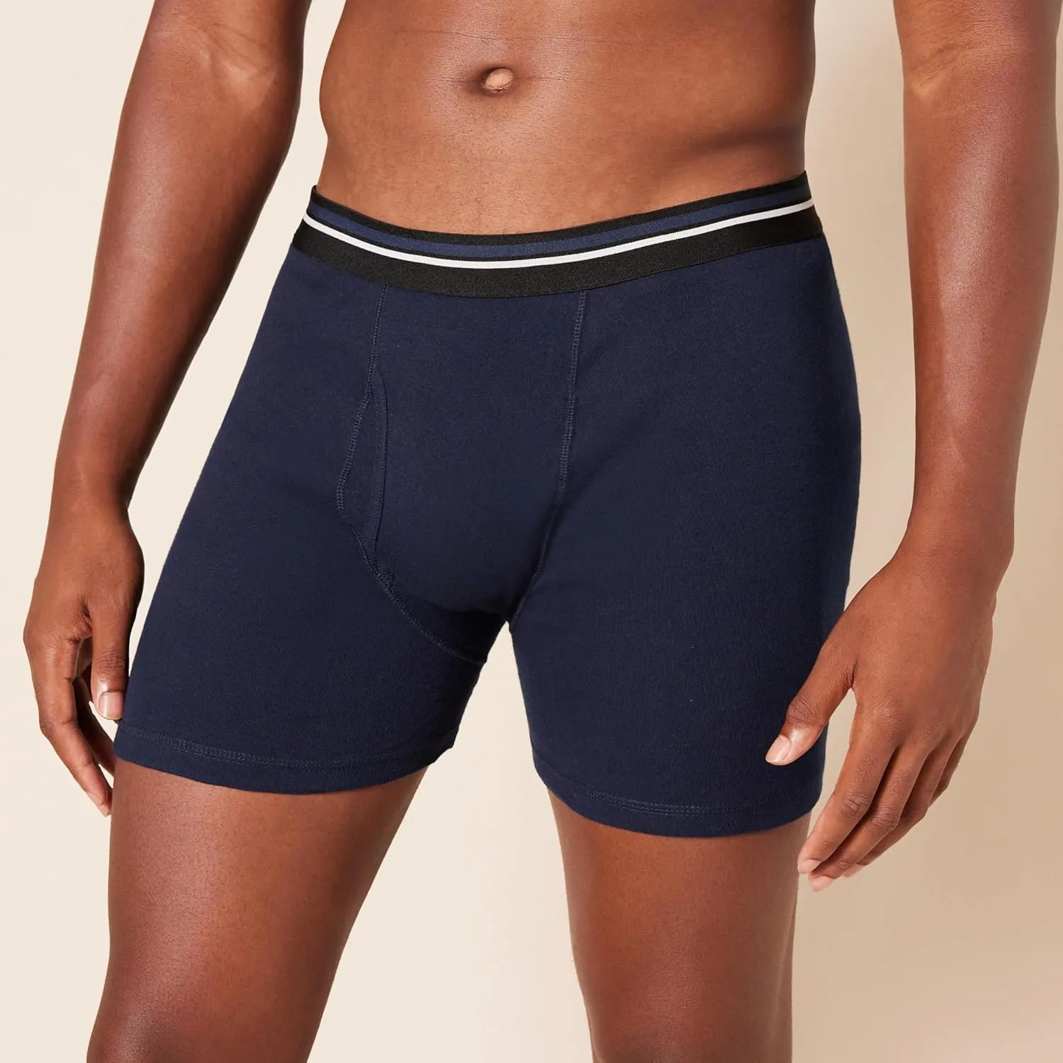 Amazon Essentials Men's Underwear Boxer Briefs, Comfortable Cotton, Tag-Free, Pack of 5