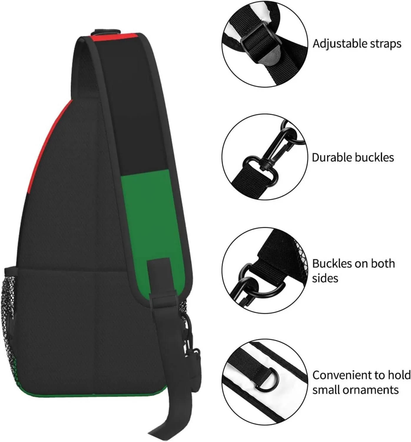 AMRANDOM Sling Bag Sling Backpack Crossbody Chest Bag Daypack for Hiking Travel (Black Lives Matter Flag African American Flag)