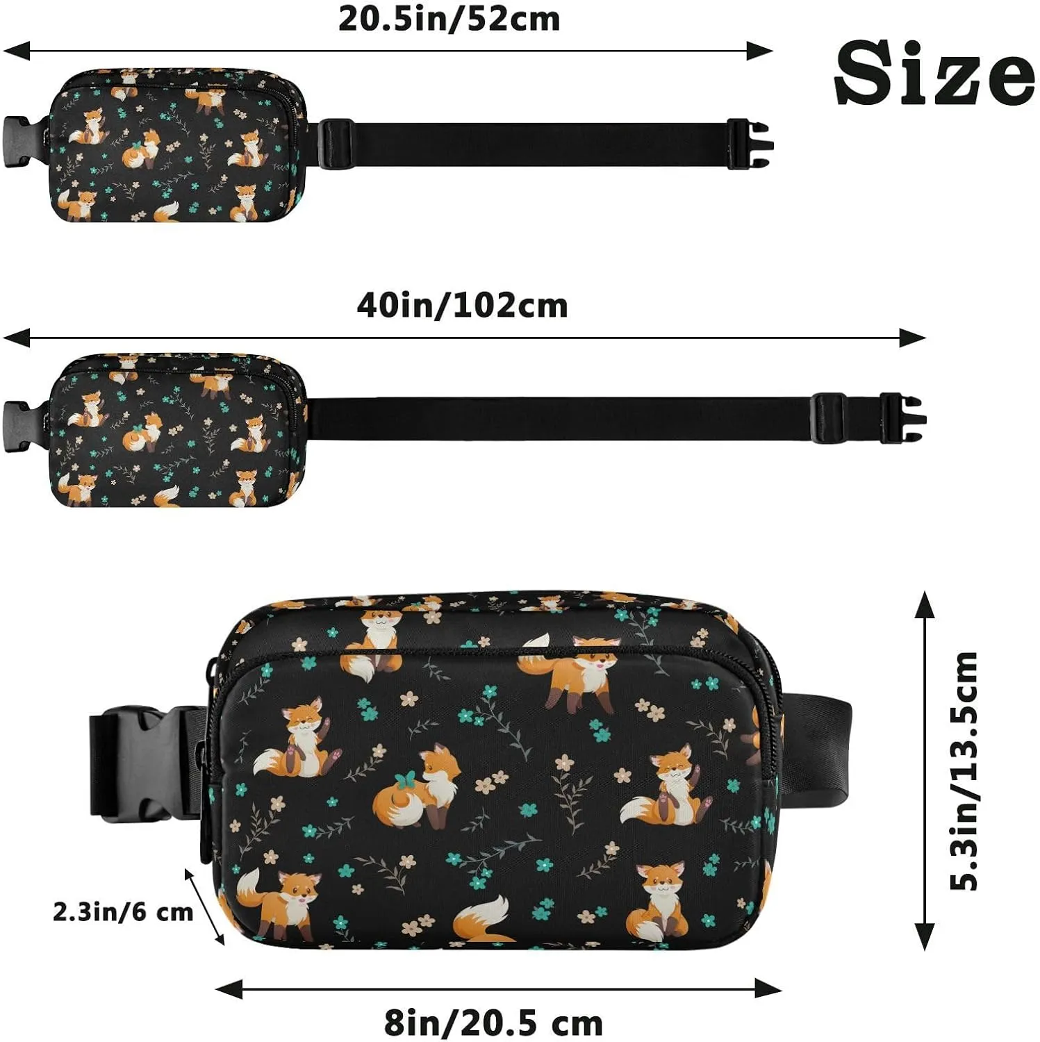 Animal Fanny Pack for Men Women Belt Bag Waterproof Waist Bags With Adjustable Straps Presents for Travel Sports Workout