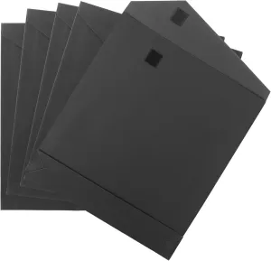 Anneome 5pcs Kraft Paper Packaging Bag Black Small Paper Bags for Clothing Books