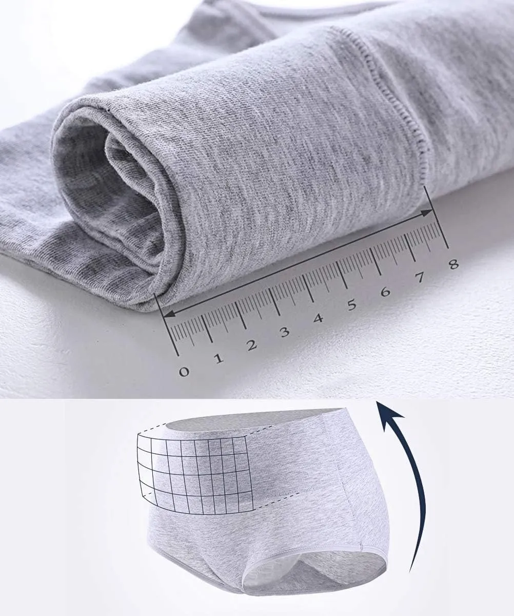 ANNYISON Womens Underwear, Soft Cotton High Waist Breathable Solid Color Briefs Panties for Women
