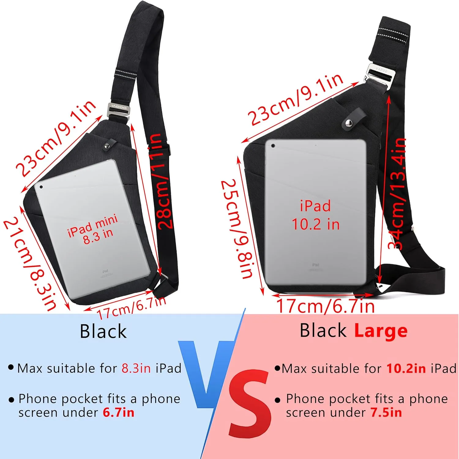 Anti-Theft Crossbody Bags for Women, Shoulder Sling Bag for Men Lightweight Cross Body Purses for Hiking Travel